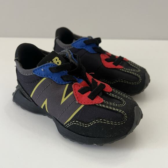 New Balance 327 Athletic Sneakers IH327BC1 Lace-Up Black Red Blue Toddler US 6c - Picture 1 of 10